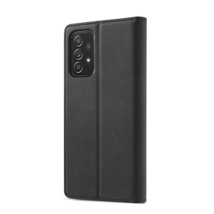 For Samsung Galaxy A52 5G / 4G LC.IMEEKE Strong Magnetism Ultra-thin Horizontal Flip Matte TPU + PU Leather Case with Holder & Card Slots & Wallet(Black) - Galaxy Phone Cases by LC.IMEEKE | Online Shopping UK | buy2fix