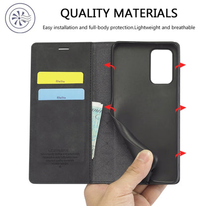 For Samsung Galaxy A52 5G / 4G LC.IMEEKE Strong Magnetism Ultra-thin Horizontal Flip Matte TPU + PU Leather Case with Holder & Card Slots & Wallet(Black) - Galaxy Phone Cases by LC.IMEEKE | Online Shopping UK | buy2fix