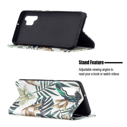 For Samsung Galaxy A32 4G Colored Drawing Pattern Invisible Magnetic Horizontal Flip PU Leather Case with Holder & Card Slots & Wallet(Red Leaves) by buy2fix