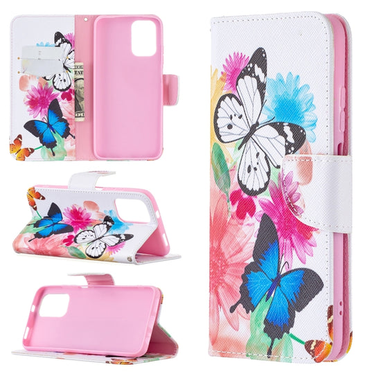 For Xiaomi Redmi Note 10 4G/Note 10s Colored Drawing Pattern Horizontal Flip Leather Case with Holder & Card Slots & Wallet(Butterflies)