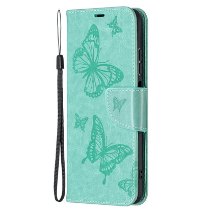 For Xiaomi Redmi Note 10 4G/Note 10s Two Butterflies Embossing  Pattern Horizontal Flip Leather Case with Holder & Card Slot & Wallet & Lanyard(Green) - Xiaomi Cases by buy2fix | Online Shopping UK | buy2fix