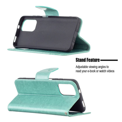 For Xiaomi Redmi Note 10 4G/Note 10s Two Butterflies Embossing  Pattern Horizontal Flip Leather Case with Holder & Card Slot & Wallet & Lanyard(Green) - Xiaomi Cases by buy2fix | Online Shopping UK | buy2fix