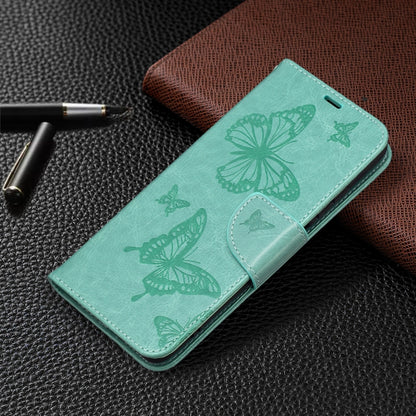 For Xiaomi Redmi Note 10 4G/Note 10s Two Butterflies Embossing  Pattern Horizontal Flip Leather Case with Holder & Card Slot & Wallet & Lanyard(Green) - Xiaomi Cases by buy2fix | Online Shopping UK | buy2fix