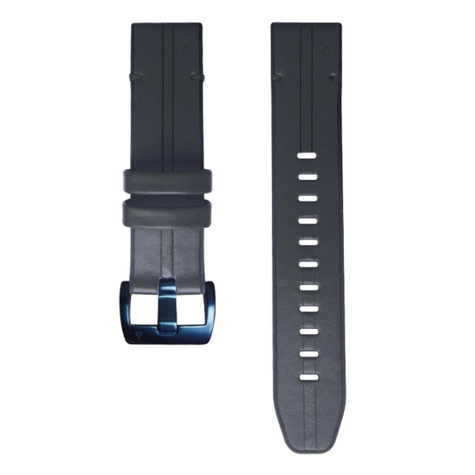 For Garmin Fenix 6 Silicone + Leather Quick Release Watch Band(Black) - Watch Bands by buy2fix | Online Shopping UK | buy2fix