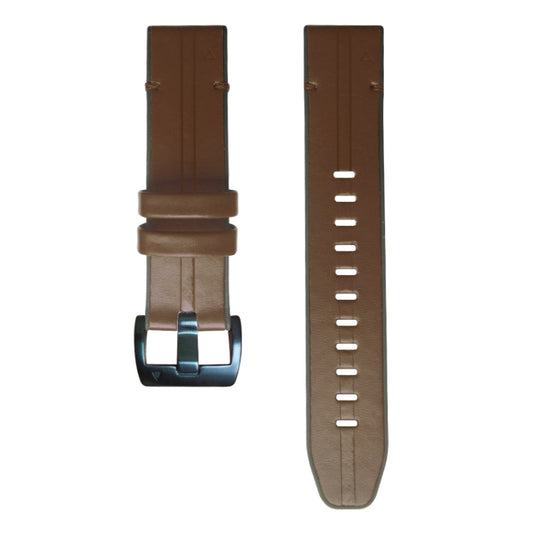 For Garmin Fenix 6 Silicone + Leather Quick Release Watch Band(Coffee) - Watch Bands by buy2fix | Online Shopping UK | buy2fix