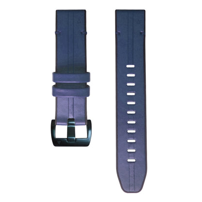 For Garmin Fenix 6 Silicone + Leather Quick Release Watch Band(Blue) - Watch Bands by buy2fix | Online Shopping UK | buy2fix