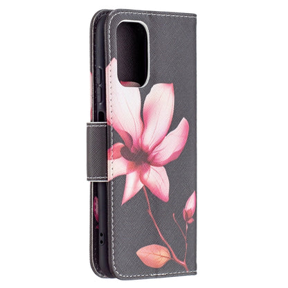 For Xiaomi Redmi Note 10 4G/Note 10S Colored Drawing Pattern Horizontal Flip Leather Case with Holder & Card Slots & Wallet(Lotus) - Xiaomi Cases by buy2fix | Online Shopping UK | buy2fix