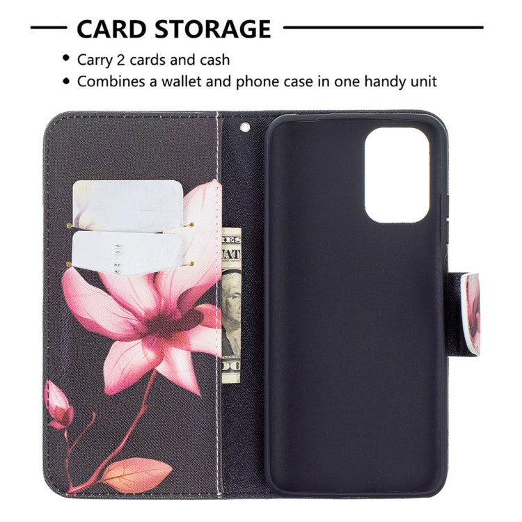 For Xiaomi Redmi Note 10 4G/Note 10S Colored Drawing Pattern Horizontal Flip Leather Case with Holder & Card Slots & Wallet(Lotus) - Xiaomi Cases by buy2fix | Online Shopping UK | buy2fix