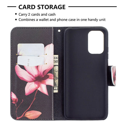 For Xiaomi Redmi Note 10 4G/Note 10S Colored Drawing Pattern Horizontal Flip Leather Case with Holder & Card Slots & Wallet(Lotus) - Xiaomi Cases by buy2fix | Online Shopping UK | buy2fix