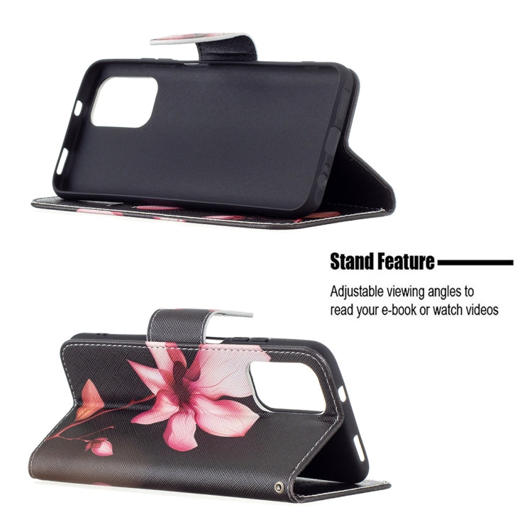 For Xiaomi Redmi Note 10 4G/Note 10S Colored Drawing Pattern Horizontal Flip Leather Case with Holder & Card Slots & Wallet(Lotus) - Xiaomi Cases by buy2fix | Online Shopping UK | buy2fix