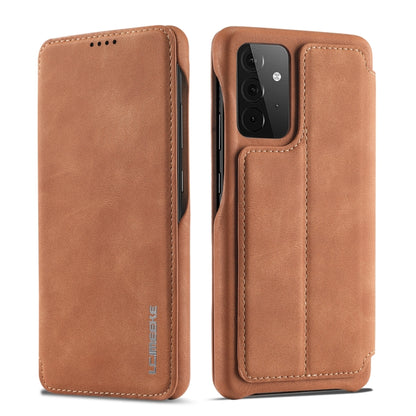 For Samsung Galaxy A52 5G / 4G LC.IMEEKE Hon Ancient Series Horizontal Flip Leather Case with Holder & Card Slot(Brown) - Galaxy Phone Cases by LC.IMEEKE | Online Shopping UK | buy2fix