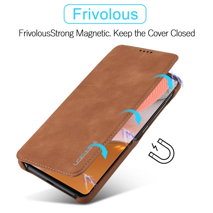For Samsung Galaxy A52 5G / 4G LC.IMEEKE Hon Ancient Series Horizontal Flip Leather Case with Holder & Card Slot(Brown) - Galaxy Phone Cases by LC.IMEEKE | Online Shopping UK | buy2fix