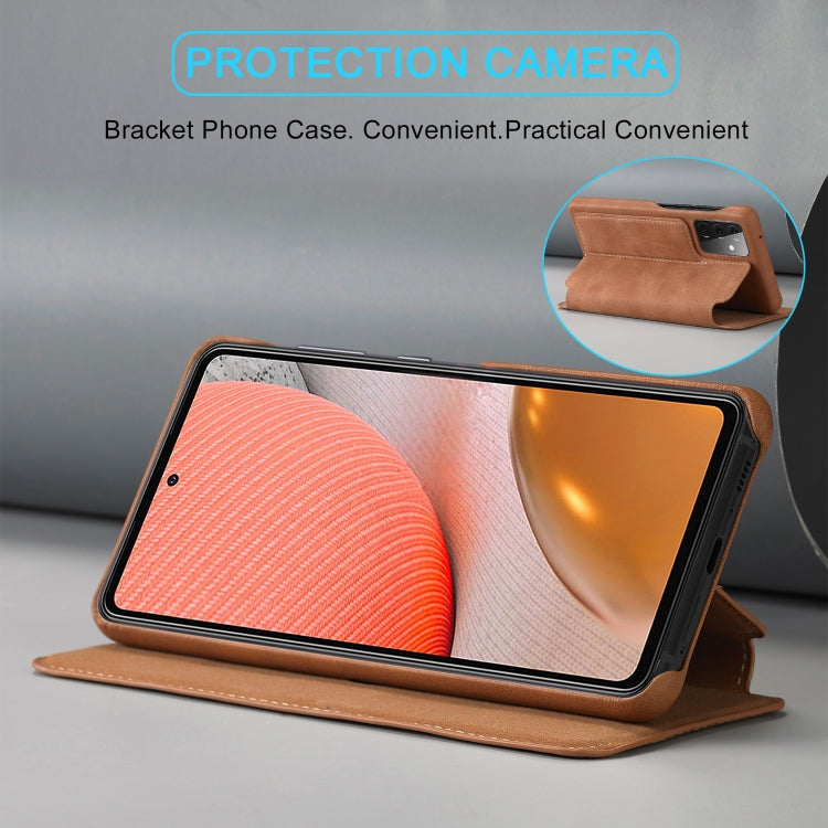 For Samsung Galaxy A52 5G / 4G LC.IMEEKE Hon Ancient Series Horizontal Flip Leather Case with Holder & Card Slot(Brown) - Galaxy Phone Cases by LC.IMEEKE | Online Shopping UK | buy2fix