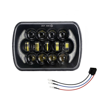 7 inch(5X7)/(7X6) H4 DC 9V-30V 30000LM 300W 8LEDs Car Square Shape LED Headlight Lamps for Jeep Wrangler - Work Lights by buy2fix | Online Shopping UK | buy2fix