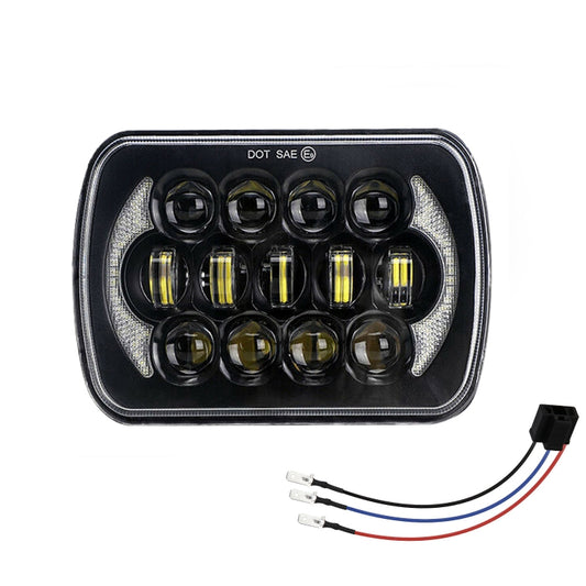 7 inch(5X7)/(7X6) H4 DC 9V-30V 30000LM 300W 8LEDs Car Square Shape LED Headlight Lamps for Jeep Wrangler - Work Lights by buy2fix | Online Shopping UK | buy2fix