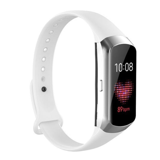 For Samsung Galaxy Fit SM-R370 Silicone Glossy Nail Button Watch Band(White) - Watch Bands by buy2fix | Online Shopping UK | buy2fix