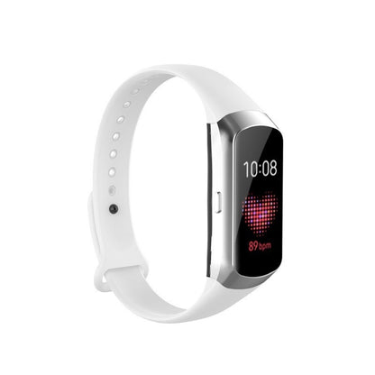 For Samsung Galaxy Fit SM-R370 Silicone Glossy Nail Button Watch Band(White) - Watch Bands by buy2fix | Online Shopping UK | buy2fix