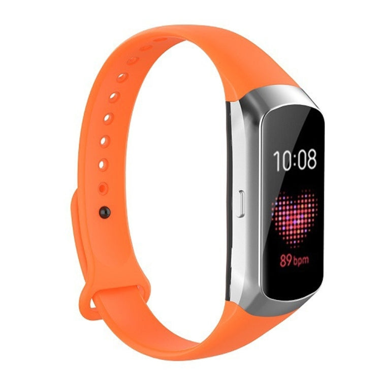 For Samsung Galaxy Fit SM-R370 Silicone Glossy Nail Button Watch Band(Orange) - Watch Bands by buy2fix | Online Shopping UK | buy2fix