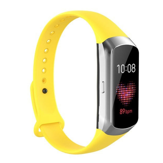 For Samsung Galaxy Fit SM-R370 Silicone Glossy Nail Button Watch Band(Yellow) - Watch Bands by buy2fix | Online Shopping UK | buy2fix