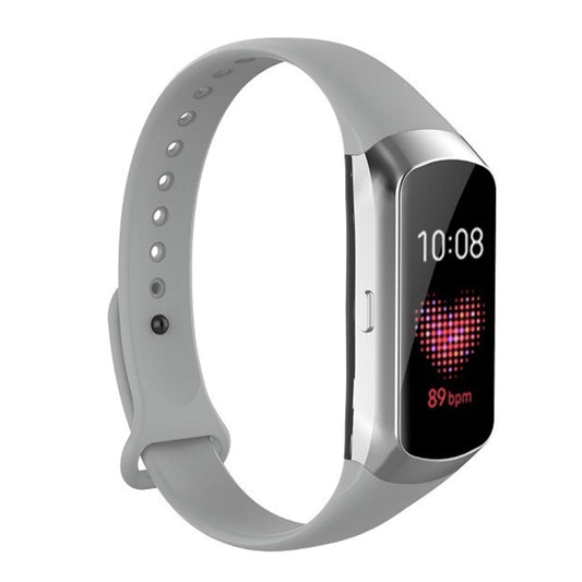 For Samsung Galaxy Fit SM-R370 Silicone Glossy Nail Button Watch Band(Grey) - Watch Bands by buy2fix | Online Shopping UK | buy2fix