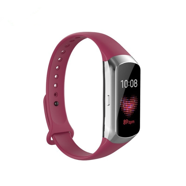 For Samsung Galaxy Fit SM-R370 Silicone Glossy Nail Button Watch Band(Wine Red) - Watch Bands by buy2fix | Online Shopping UK | buy2fix