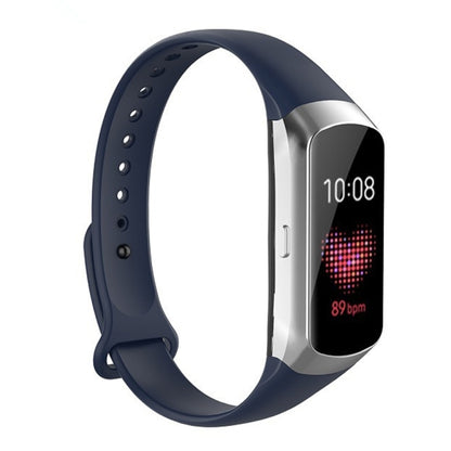 For Samsung Galaxy Fit SM-R370 Silicone Glossy Nail Button Watch Band(Dark Blue) - Watch Bands by buy2fix | Online Shopping UK | buy2fix