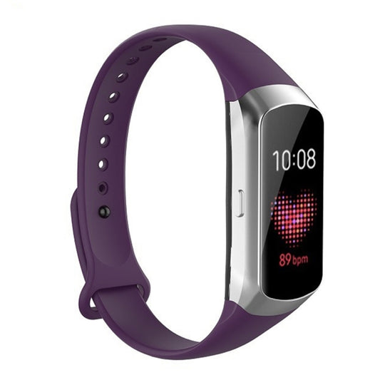 For Samsung Galaxy Fit SM-R370 Silicone Glossy Nail Button Watch Band(Dark Purple) - Watch Bands by buy2fix | Online Shopping UK | buy2fix