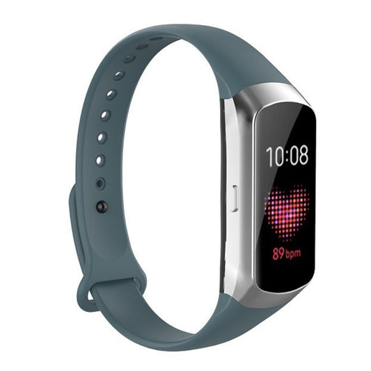 For Samsung Galaxy Fit SM-R370 Silicone Glossy Nail Button Watch Band(Rock Cyan) - Watch Bands by buy2fix | Online Shopping UK | buy2fix
