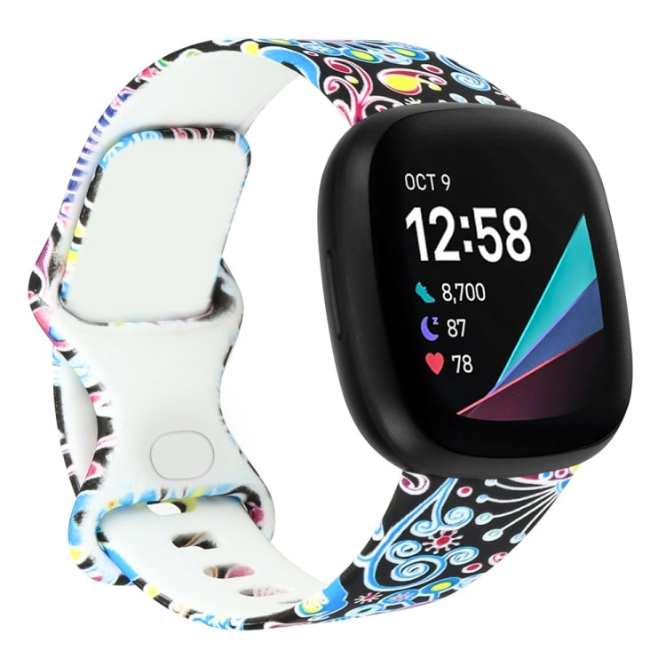 For Fitbit Versa 3 Printing Watch Band, Size:L(E) - Watch Bands by buy2fix | Online Shopping UK | buy2fix