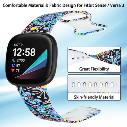 For Fitbit Versa 3 Printing Watch Band, Size:L(E) - Watch Bands by buy2fix | Online Shopping UK | buy2fix