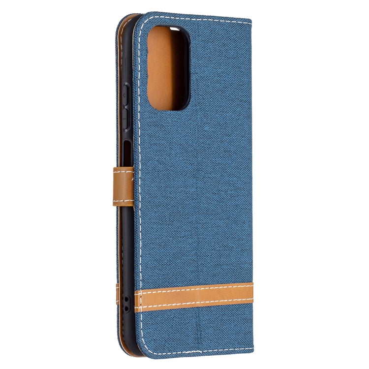 For Xiaomi Redmi Note 10 4G / Note 10S Color Matching Denim Texture Horizontal Flip Leather Case with Holder & Card Slots & Wallet & Lanyard(Dark Blue) - Xiaomi Cases by buy2fix | Online Shopping UK | buy2fix