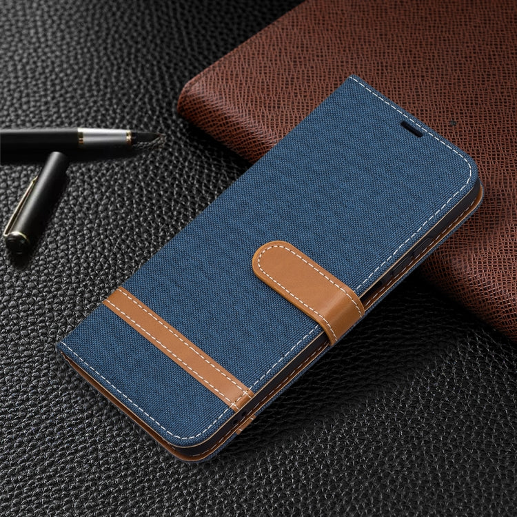 For Xiaomi Redmi Note 10 4G / Note 10S Color Matching Denim Texture Horizontal Flip Leather Case with Holder & Card Slots & Wallet & Lanyard(Dark Blue) - Xiaomi Cases by buy2fix | Online Shopping UK | buy2fix