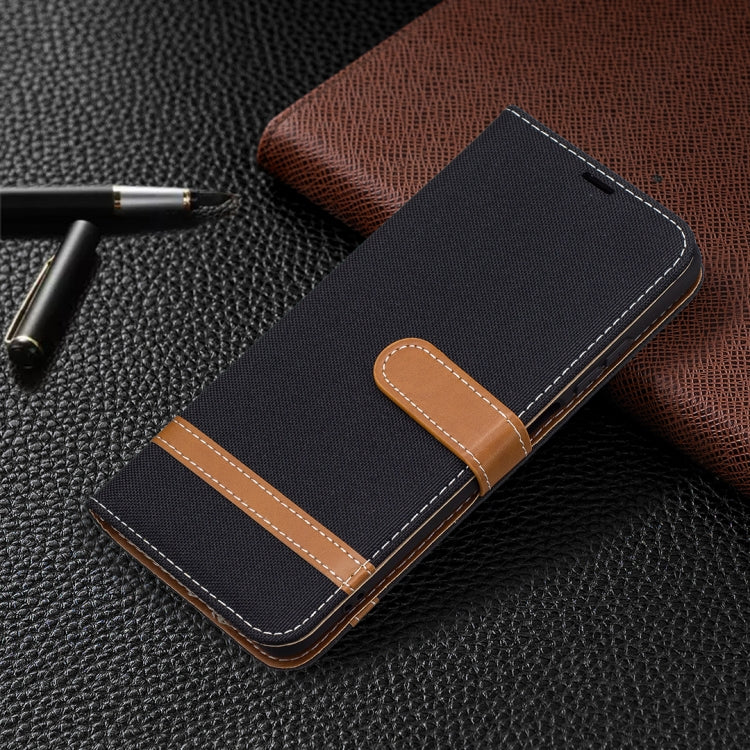 For Xiaomi Redmi Note 10 4G / Note 10S Color Matching Denim Texture Horizontal Flip Leather Case with Holder & Card Slots & Wallet & Lanyard(Black) - Xiaomi Cases by buy2fix | Online Shopping UK | buy2fix
