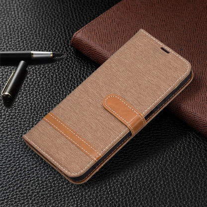 For Xiaomi Redmi Note 10 4G / Note 10S Color Matching Denim Texture Horizontal Flip Leather Case with Holder & Card Slots & Wallet & Lanyard(Brown) - Xiaomi Cases by buy2fix | Online Shopping UK | buy2fix