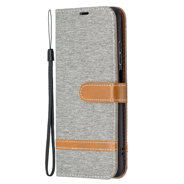 For Xiaomi Redmi Note 10 4G / Note 10S Color Matching Denim Texture Horizontal Flip Leather Case with Holder & Card Slots & Wallet & Lanyard(Grey) - Xiaomi Cases by buy2fix | Online Shopping UK | buy2fix