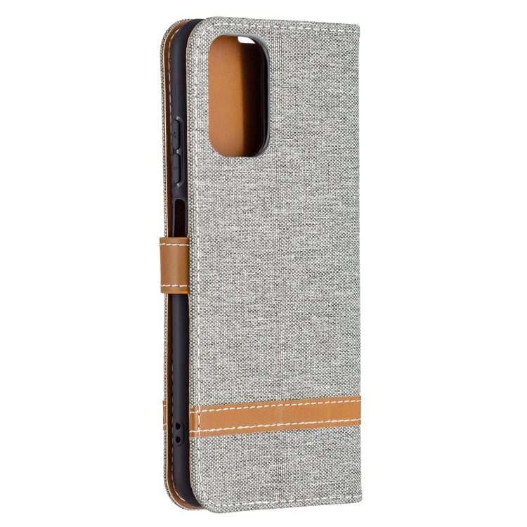 For Xiaomi Redmi Note 10 4G / Note 10S Color Matching Denim Texture Horizontal Flip Leather Case with Holder & Card Slots & Wallet & Lanyard(Grey) - Xiaomi Cases by buy2fix | Online Shopping UK | buy2fix