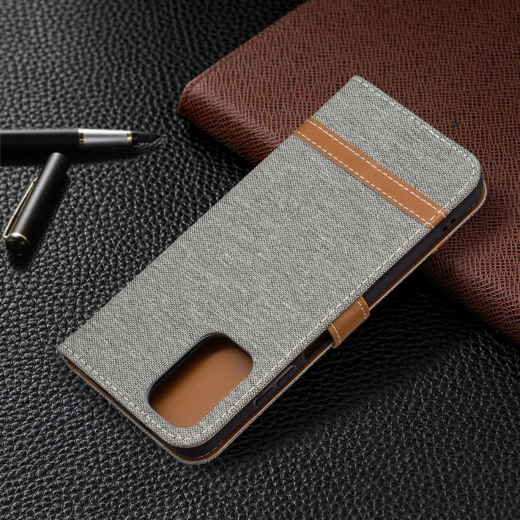 For Xiaomi Redmi Note 10 4G / Note 10S Color Matching Denim Texture Horizontal Flip Leather Case with Holder & Card Slots & Wallet & Lanyard(Grey) - Xiaomi Cases by buy2fix | Online Shopping UK | buy2fix