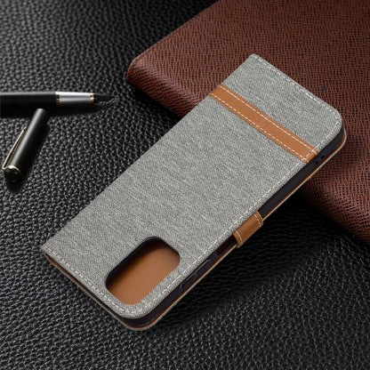 For Xiaomi Redmi Note 10 4G / Note 10S Color Matching Denim Texture Horizontal Flip Leather Case with Holder & Card Slots & Wallet & Lanyard(Grey) - Xiaomi Cases by buy2fix | Online Shopping UK | buy2fix