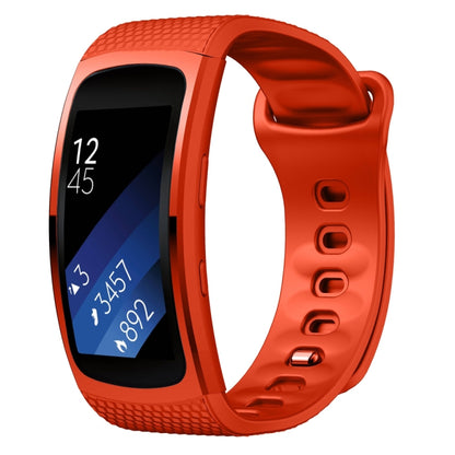 For Samsung Gear Fit2 Pro Silicone Watch Band, Size:S(Orange) - Watch Bands by buy2fix | Online Shopping UK | buy2fix