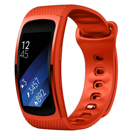 For Samsung Gear Fit2 Pro Silicone Watch Band, Size:S(Orange) - Watch Bands by buy2fix | Online Shopping UK | buy2fix