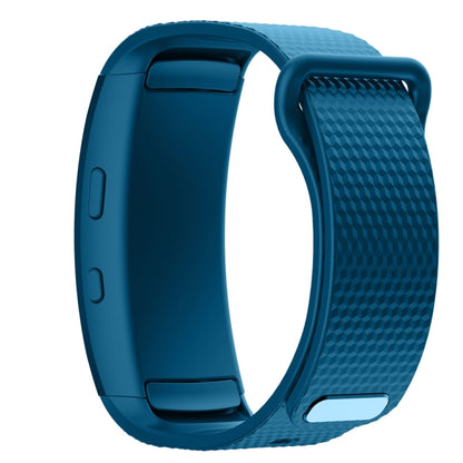 For Samsung Gear Fit2 Pro Silicone Watch Band, Size:S(Official Blue) - Watch Bands by buy2fix | Online Shopping UK | buy2fix