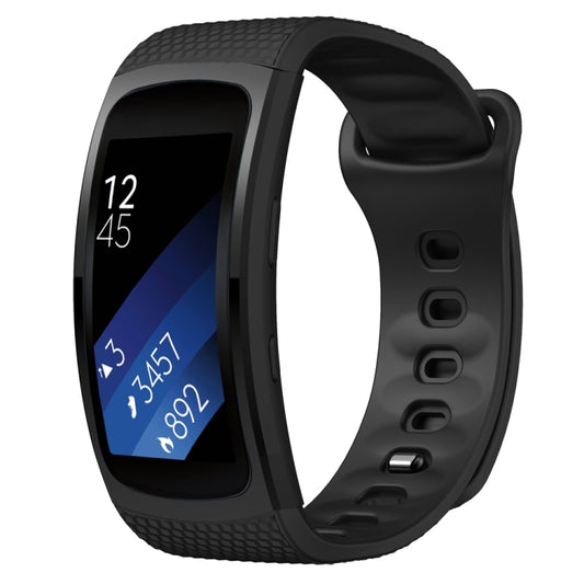 For Samsung Gear Fit2 Pro Silicone Watch Band, Size:S(Black) - Watch Bands by buy2fix | Online Shopping UK | buy2fix