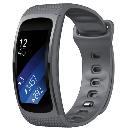 For Samsung Gear Fit2 Pro Silicone Watch Band, Size:S(Grey) - Watch Bands by buy2fix | Online Shopping UK | buy2fix