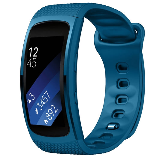 For Samsung Gear Fit2 Pro Silicone Watch Band, Size:L(Official Blue) - Watch Bands by buy2fix | Online Shopping UK | buy2fix