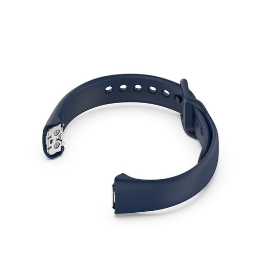 For Samsung Galaxy Fit SM-R370 Silicone Steel Shrapnel Black Buckle Watch Band(Blue) - Watch Bands by buy2fix | Online Shopping UK | buy2fix