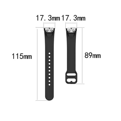 For Samsung Galaxy Fit SM-R370 Silicone Steel Shrapnel Black Buckle Watch Band(Black) - Watch Bands by buy2fix | Online Shopping UK | buy2fix