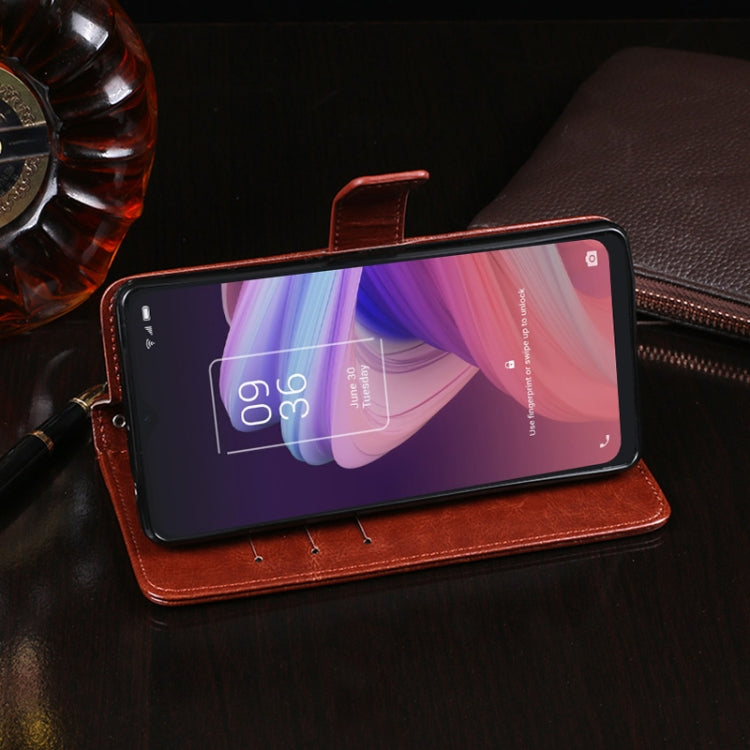 For TCL 10 SE idewei Crazy Horse Texture Horizontal Flip Leather Case with Holder & Card Slots & Wallet(Brown) - TCL by idewei | Online Shopping UK | buy2fix
