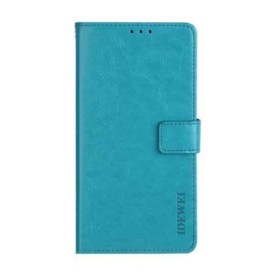 For TCL 10 SE idewei Crazy Horse Texture Horizontal Flip Leather Case with Holder & Card Slots & Wallet(Sky Blue)