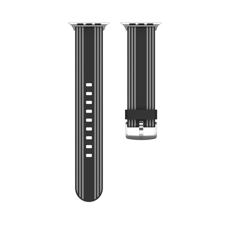 Silicone Replaceable Watch Band For Apple Watch Series 9&8&7 41mm / SE 3&SE 2&6&SE&5&4 40mm / 3&2&1 38mm(2) by buy2fix