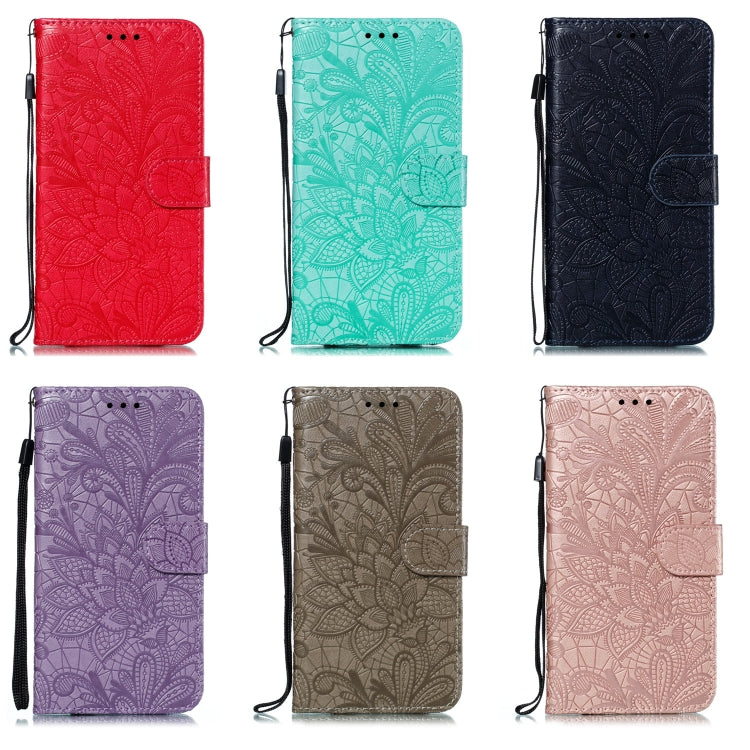 For Samsung Galaxy A32 4G Lace Flower Embossing Pattern Horizontal Flip Leather Case with Holder & Card Slots & Wallet & Photo Frame(Purple) by buy2fix
